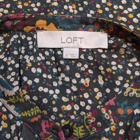 Loft | 'Fall Florals' Mixed Print Blouse Top - Picture 10 of 13